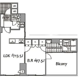 アスコットパーク住吉テラステージ 7階 間取り図