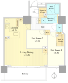 ベイサイドタワー晴海 33階 間取り図