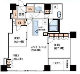 ザ・パークハウス西麻布レジデンス 21階 間取り図