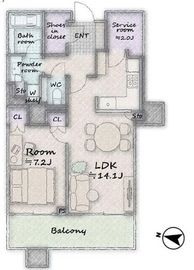 アーデン目黒不動前 10階 間取り図