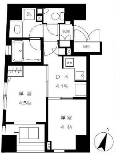 ラ・トゥール三田 2階 間取り図