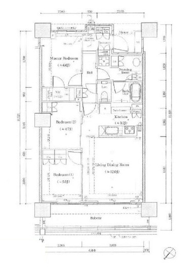 パークハビオ恵比寿 12階 間取り図