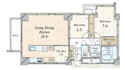 南青山パークマンション 2階 間取り図