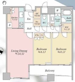 パークコート赤坂ザ・タワー 37階 間取り図