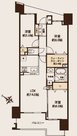 コンフォリア原宿 14階 間取り図