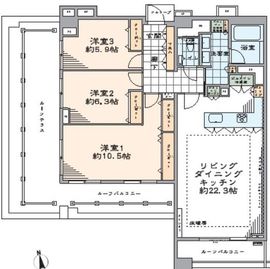 アクシアフォレスタ麻布 9階 間取り図