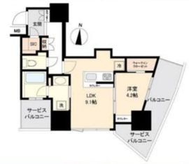 ルミナリータワー池袋 4階 間取り図