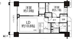 ベイクレストタワー 19階 間取り図