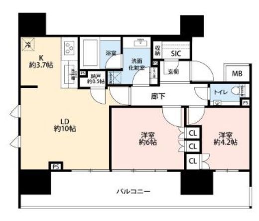 コンフォリア三田EAST 9階 間取り図