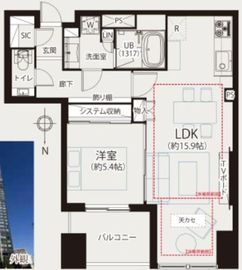 カスタリア八丁堀 41階 間取り図