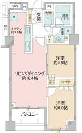 芝浦スクエアハイツ 4階 間取り図