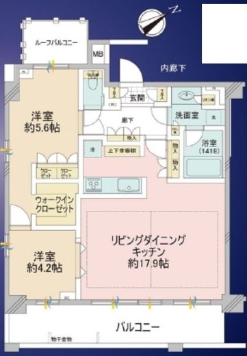 オープンレジデンシア用賀 5階 間取り図