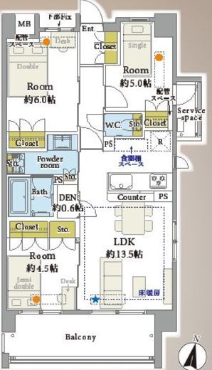 ベリスタ早稲田 4階 間取り図