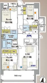 ベリスタ早稲田 4階 間取り図