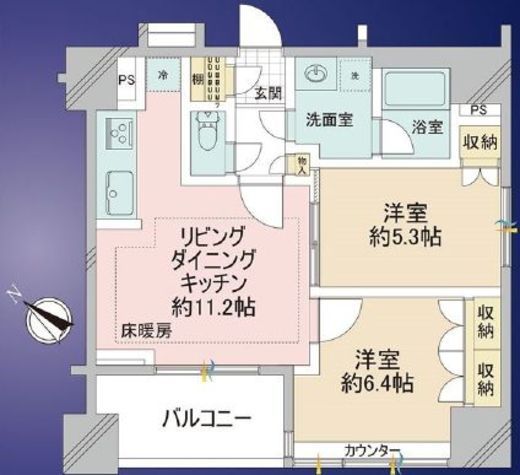 オープンレジデンシア巣鴨ユニーブル 7階 間取り図