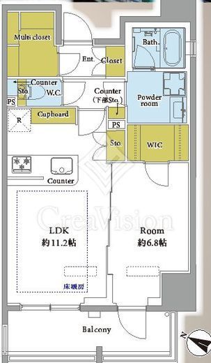 デュアレス千代田三崎町 9階 間取り図