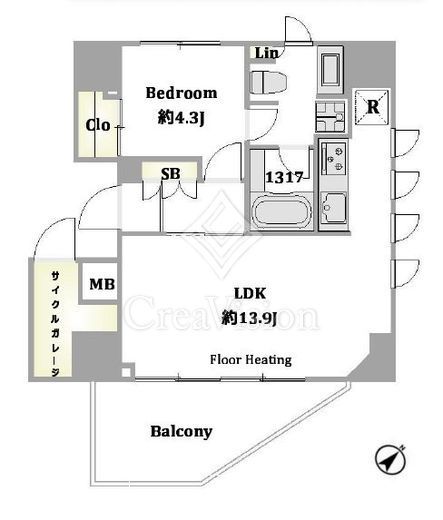 ヴァントヌーベル代々木 7階 間取り図