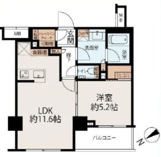 レジデンス白金コローレ 5階 間取り図