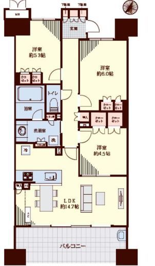 ブランズ・ジオ等々力 4階 間取り図