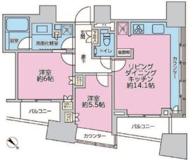 ザ・パークハウス三軒茶屋タワー 21階 間取り図