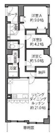 朝日エンブレム八雲台 2階 間取り図