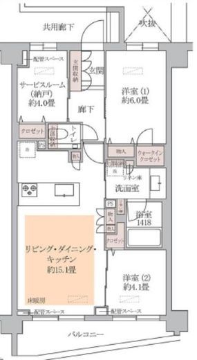 パークナード目黒カレン 4階 間取り図