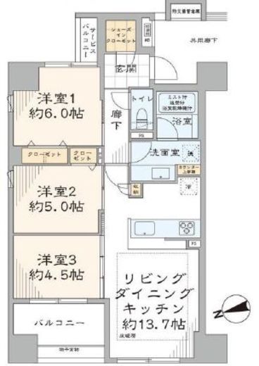 ザ・東京タワーズ ミッドタワー 3階 間取り図