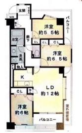 アクス御殿山 13階 間取り図