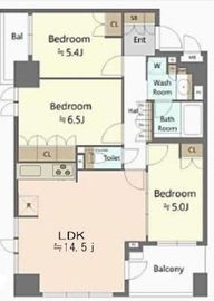 プラネ勝どき 4階 間取り図