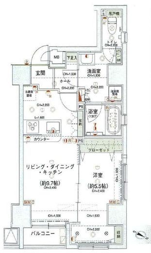 アイディ日本橋水天宮 5階 間取り図