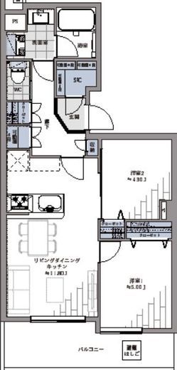 天王洲デュープレックス 12階 間取り図