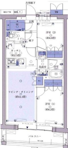 日本橋浜町ダイヤレジデンス 11階 間取り図