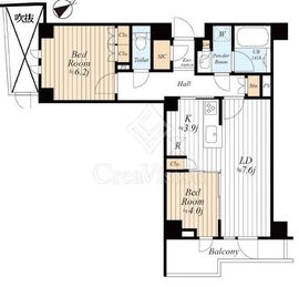 オープンレジデンシア目白フロントコート 2階 間取り図