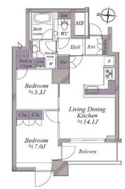 ブリリアタワー東京 34階 間取り図