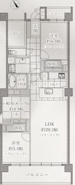 山王ガーデンハイツ 4階 間取り図