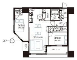 シティインデックス王子 14階 間取り図