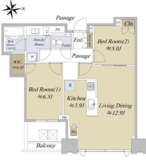 シティタワーズ豊洲ザ・シンボル 15階 間取り図