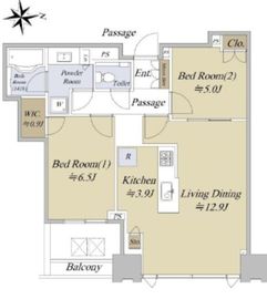 シティタワーズ豊洲ザ・シンボル 15階 間取り図