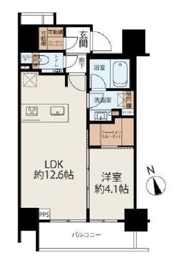 インプレストコア浅草橋 5階 間取り図