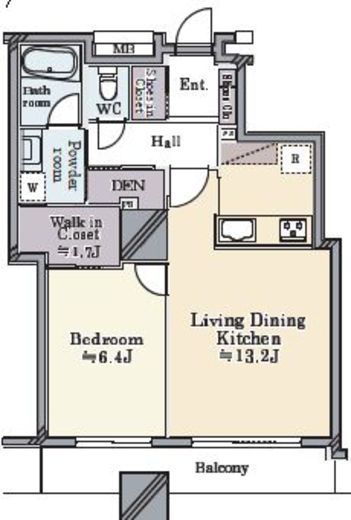 西早稲田シティタワー 7階 間取り図