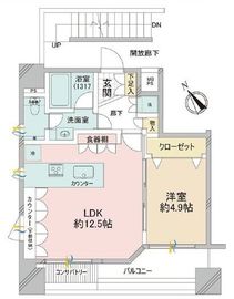 パレ・ソレイユ東京日本橋 6階 間取り図