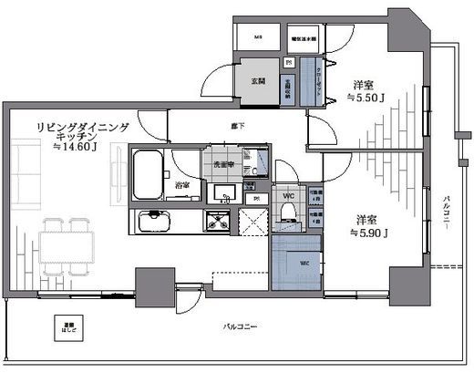 エルザ世田谷 13階 間取り図