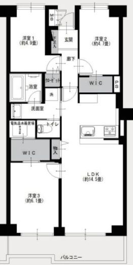 コンシェリア三田 6階 間取り図