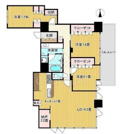 プライムパークス品川シーサイド ザ・タワー 28階 間取り図
