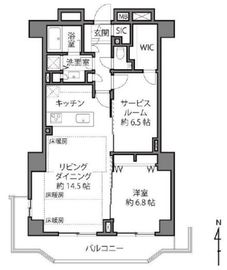 パルテール目黒青葉台 6階 間取り図