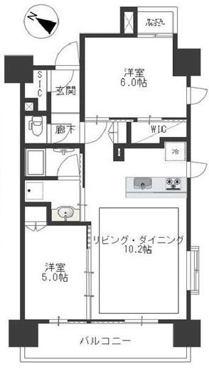 シティハウス南麻布一丁目 2階 間取り図