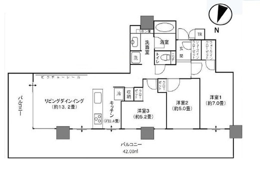 コンフォリア神楽坂DEUX 3階 間取り図