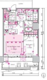 HARUMI FLAG SUN VILLAGE (晴海フラッグ サンヴィレッジ) 24階 間取り図