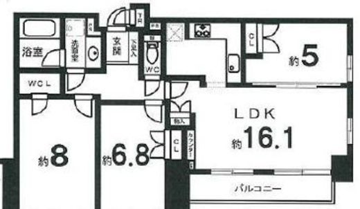 モアクレスト神宮前 3階 間取り図
