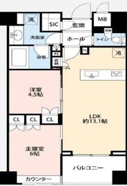 ザ・パームス月島ルナガーデン 8階 間取り図